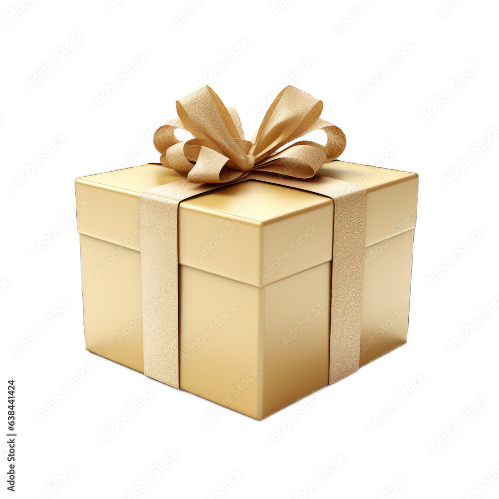 Closed gift box isolated on transparent background. Generative AI Closed gift box isolated on transparent background. Generative AI