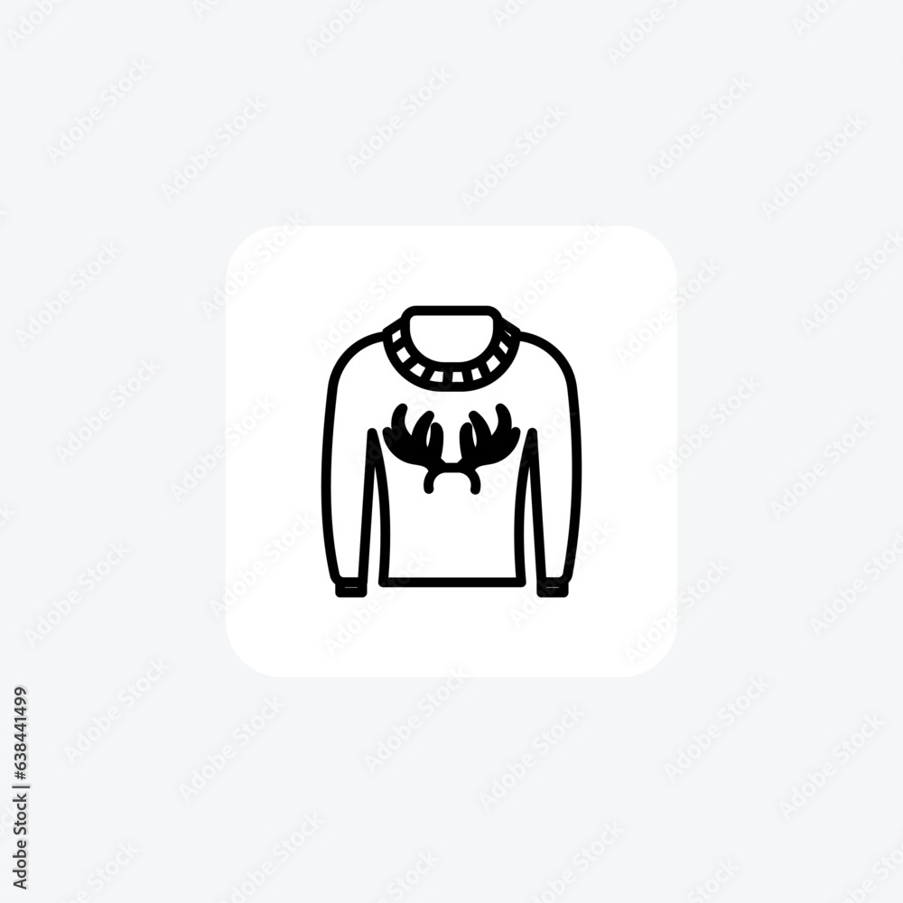 Stylish Christmas Shirts vector Line Icon Stylish Christmas Shirts vector Line Icon