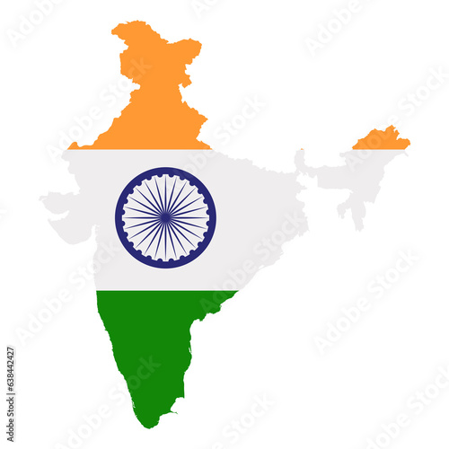 Photography Photo illustration of a indian map with flag