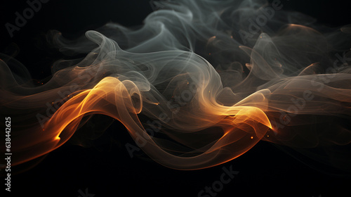 illuminating smoke on black background