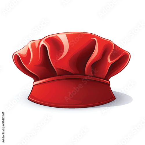 Vector illustration of a detailed red chef's hat on white background