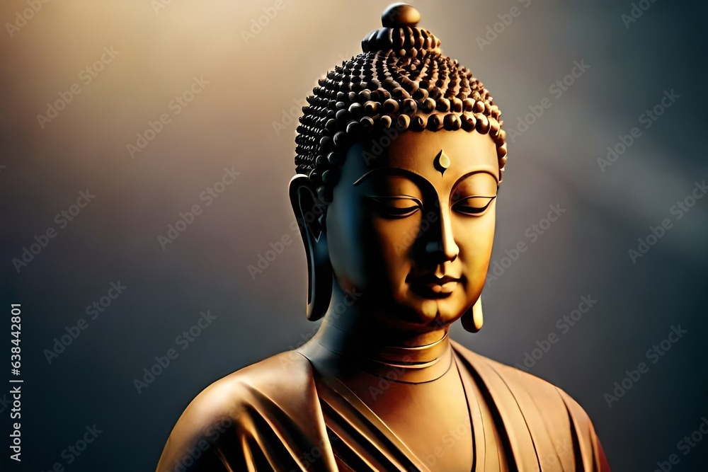 buddha head in the dark