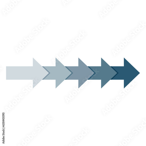 連続するグラデーションの矢印