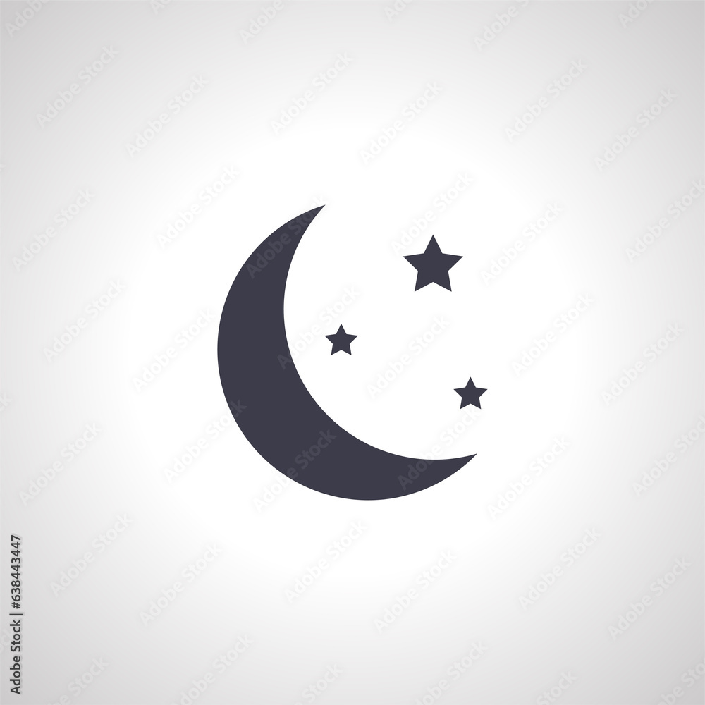 Moon icon. Moon with stars icon. night icon Moon icon. Moon with stars icon. night icon