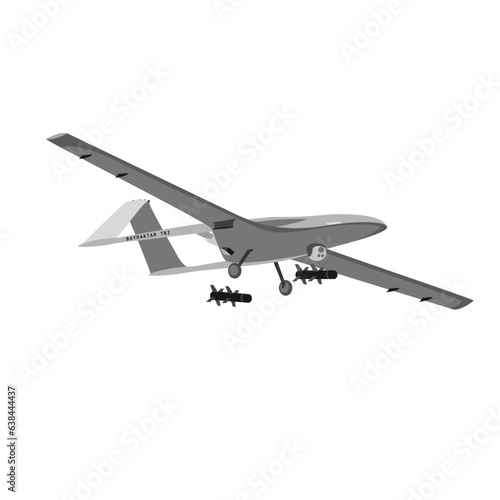 Combat Drone-kamikaze Shaheed 136 of Iranian production. The concept of the terrorist warfare with attacks on infrastructure. russian UAV geranium-2. vector illustration of strike drone