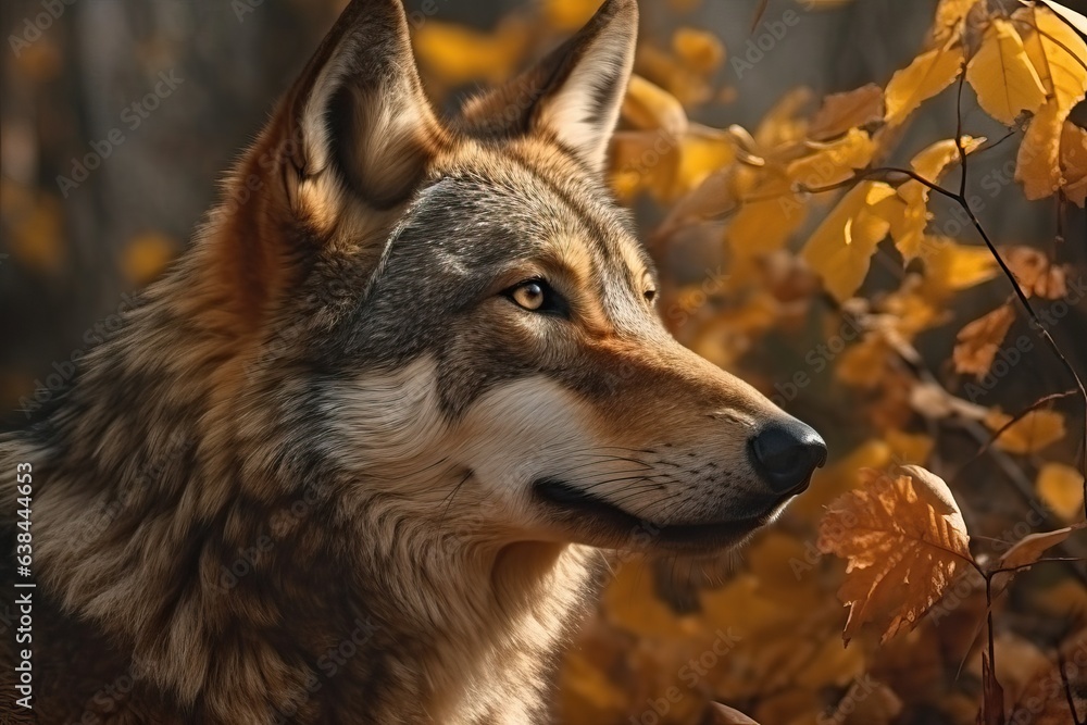 Fototapeta premium Wolf in the autumn forest