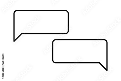 Vector speech bubbles. Empty space for text. Line rectangle speech, dialog bubble for comic, book, poster, illustration, etc.