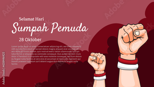 hari sumpah pemuda banner design for people of indonesia. vector illustration photo