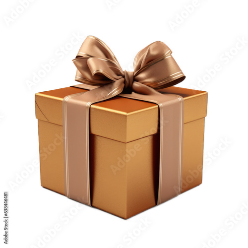 Gift box with ribbon isolated on transparent background. Generative AI © Olezhan