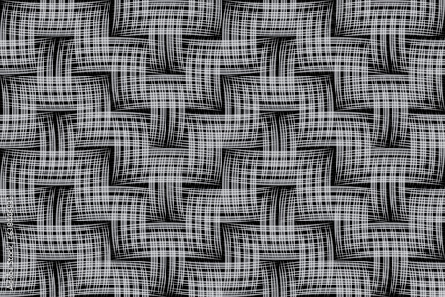 Abstract of curve pattern. Design woven of white on black background. Design print for illustration, textile, texture, wallpaper, background. Set 7 photo