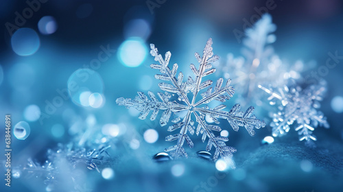 Large photo of snowflakes, winter theme © Katrin_Primak