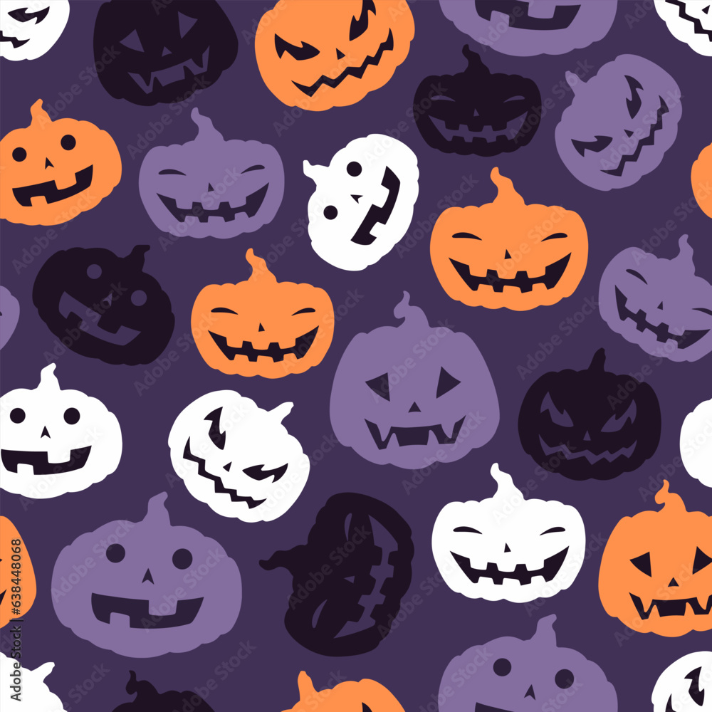 Halloween pumpkins colorful seamless pattern Halloween pumpkins colorful seamless pattern