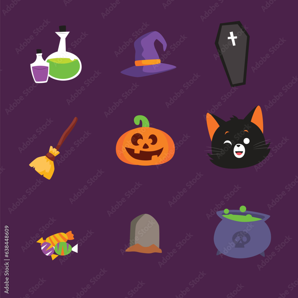 Halloween elements collection vector illustration

