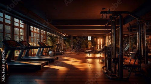 Interior of a modern gym. 3d render. 3d illustration