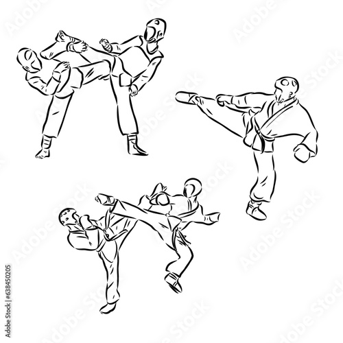 illustration of Taekwondo. Hand drawn. taekwondo vector