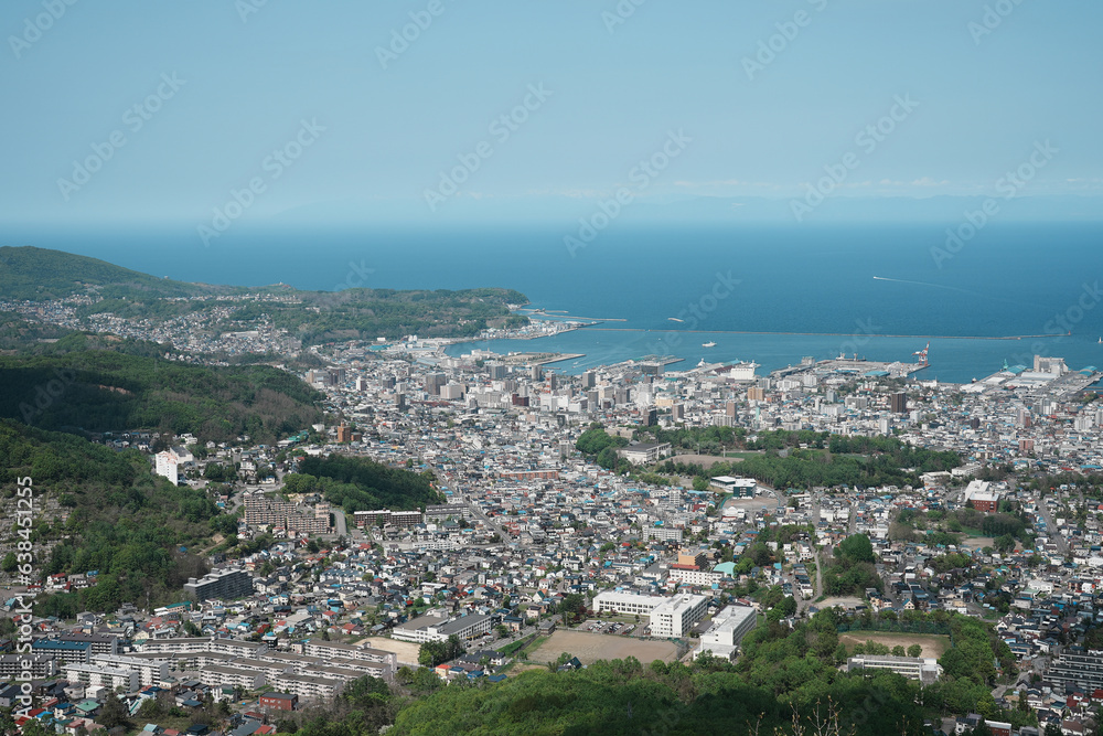 小樽天狗山から見た小樽の風景