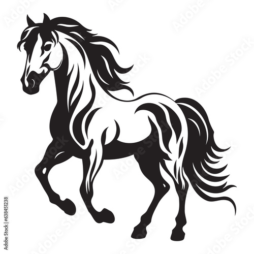 The illustrations and clipart. A black-and-white silhouette of a horse