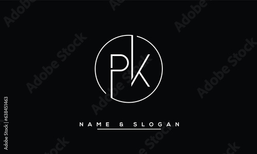 PK,  KP,  P,  K  Abstract  Letters  Logo  Monogram