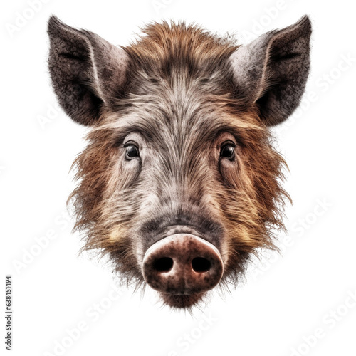 boar isolated on transparent background cutout