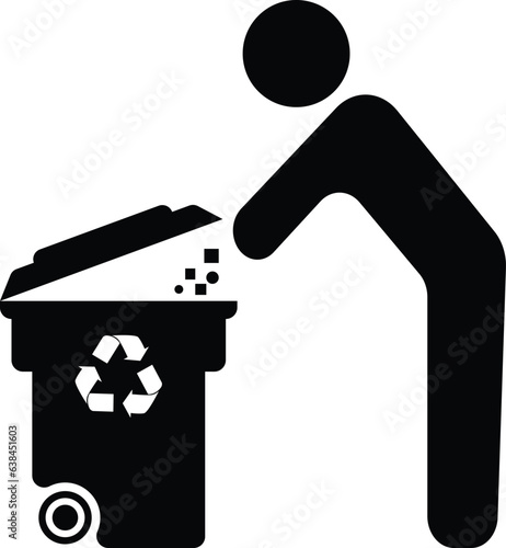 trash can icon and recycle bin symbol vector