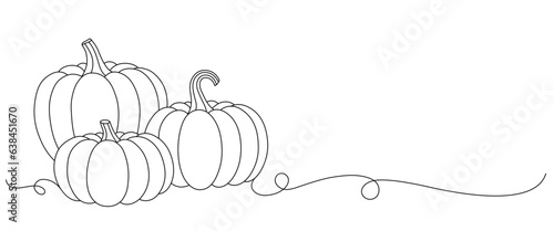 pumpkins line art style. halloween and thanksgiving elements vector.
