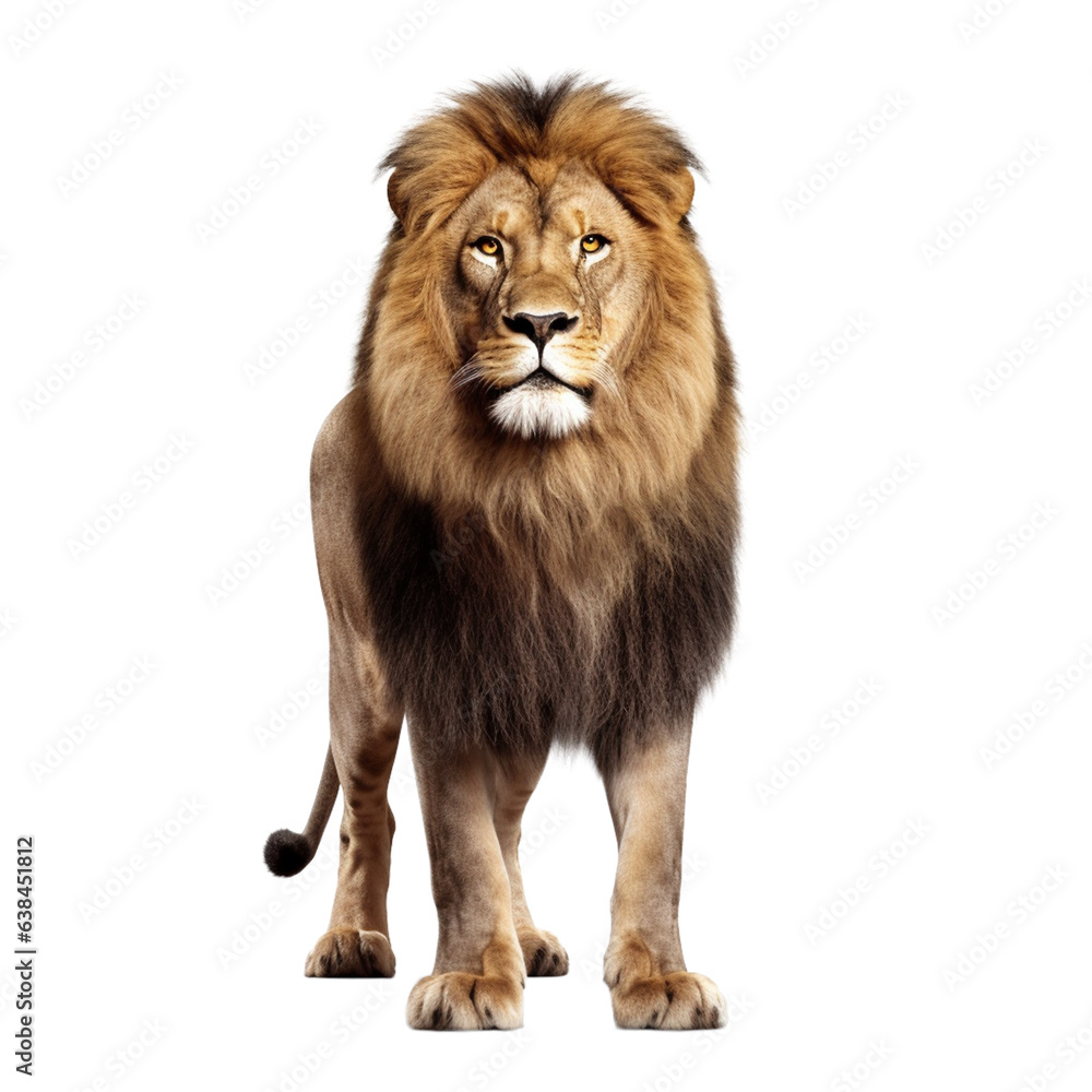 lion isolated on transparent background cutout