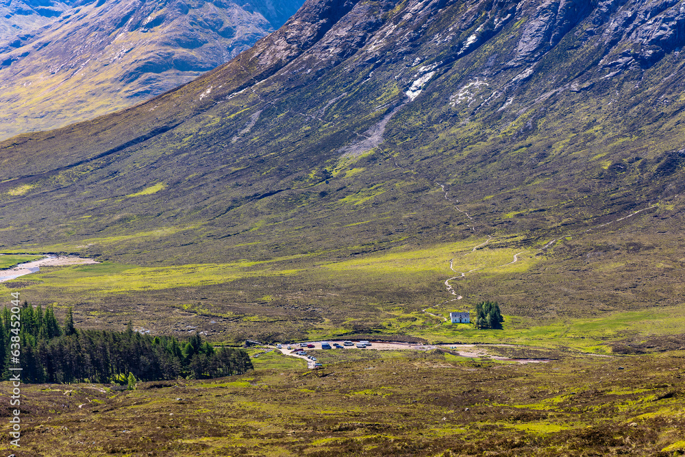 Spectacular Glencoe valley and mountain scenery viewed from Devil's Staircase (Scotland)