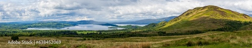 Panoramic view of Conic Hill and Loch Lomond in the beautiful Scottish Highlands