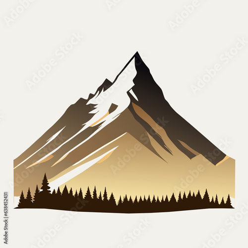 Mountain design over gray background