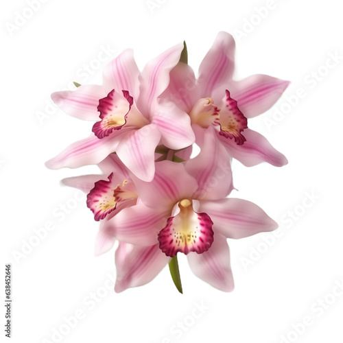 pink lilies isolated on transparent background cutout