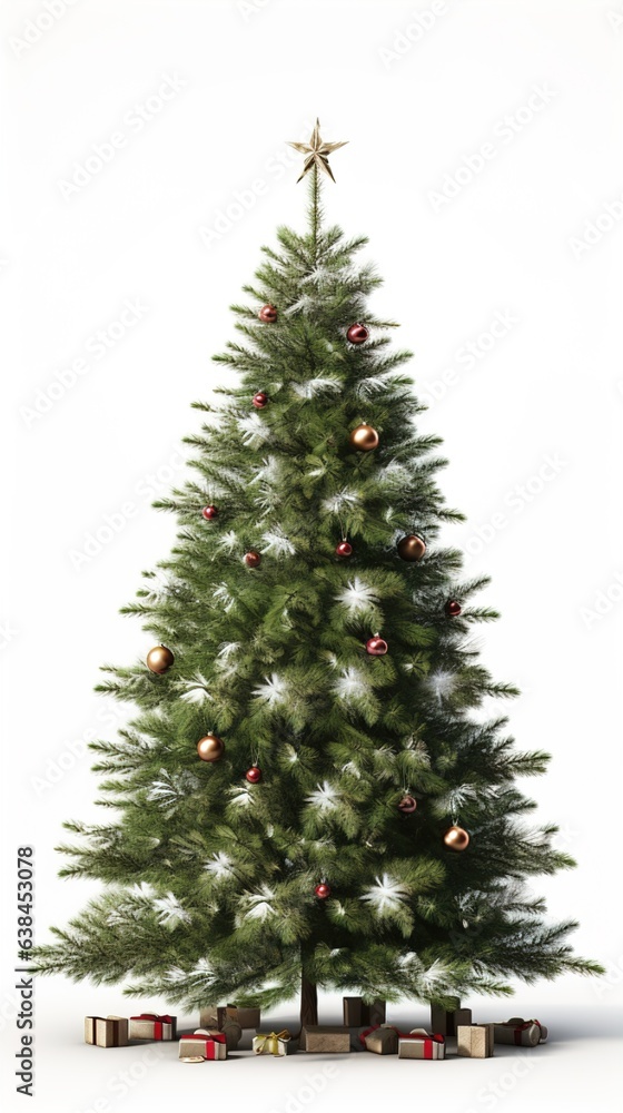 stylish christmas tree, white background