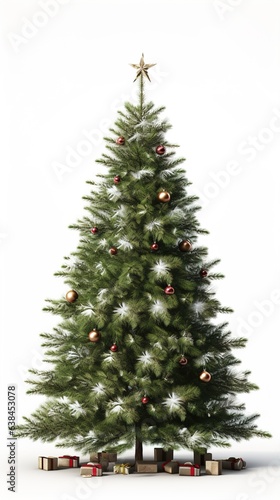 stylish christmas tree, white background