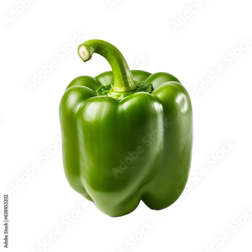 green pepper isolated on transparent background cutout