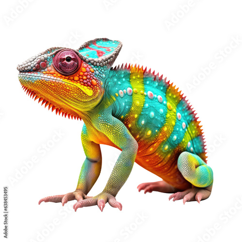 chameleon looking isolated on white