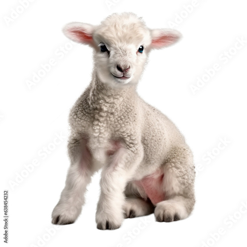 Baby Lamb isolated on transparent background cutout