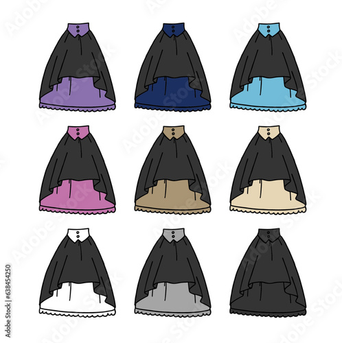 スカートのイラストセット