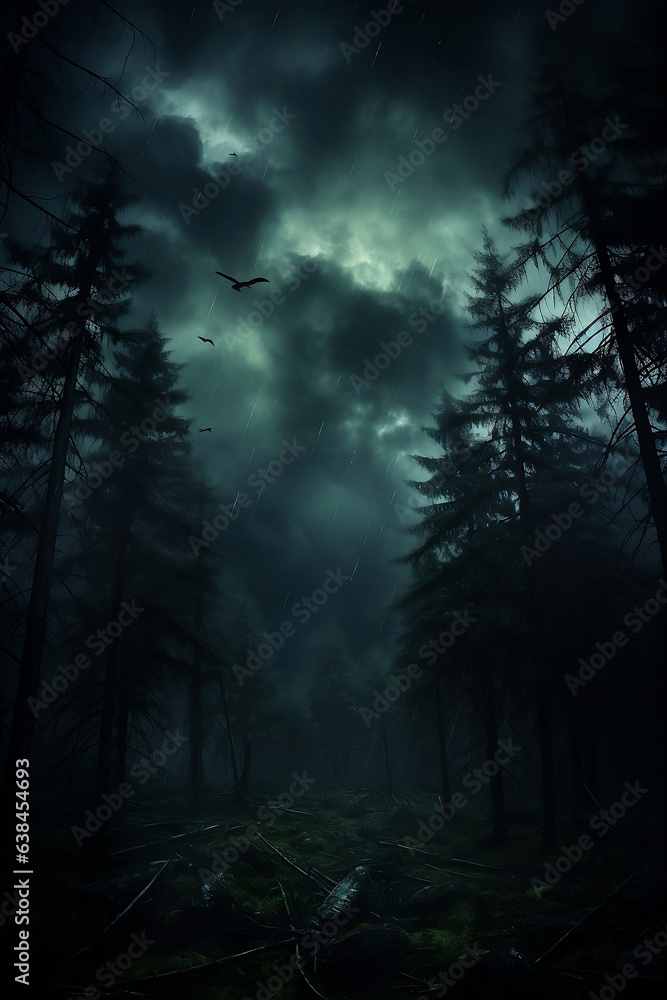 dark sky in the forest