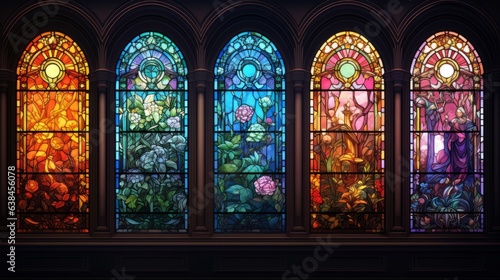 Stunning stained glass windows in a beautiful building © NK