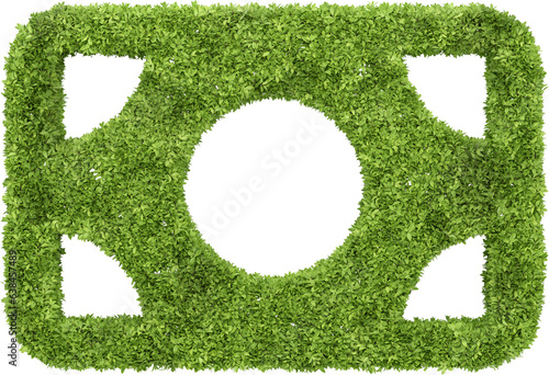 Garden bush in shopping icon shape. 3d rendering of isolated objects.