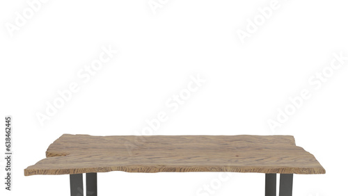 wooden table isolated on a white background