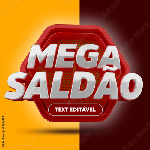 selo 3d ''mega saldão texto editável'' 