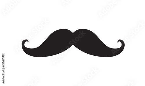 Barbershop, mustache icon, haircut, silhouette isolated on white background
