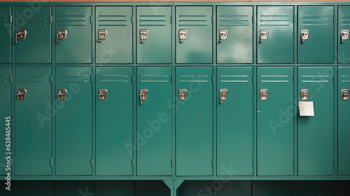   loseup of school locker. Minimal style creative wallpaper with many school metal lockers. 