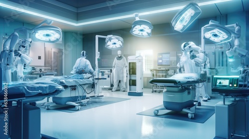 Clean modern operating room, AI generated © evening_tao