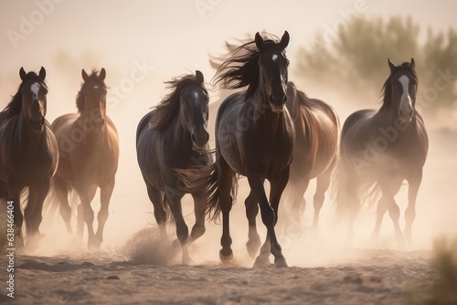 Some horses running outdoors © evening_tao