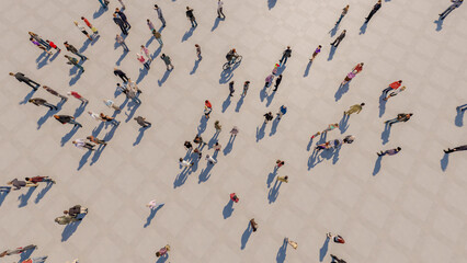 aerial view of a crowd