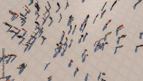 aerial view of a crowd photo