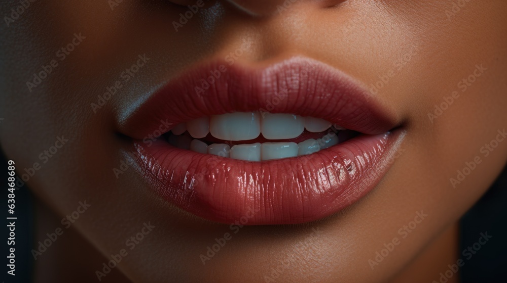 Fototapeta premium Extreme closeup of woman's mouth