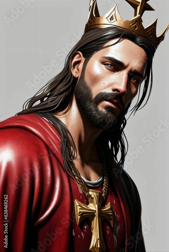 Jesus Christ depicted in modern realistic style 