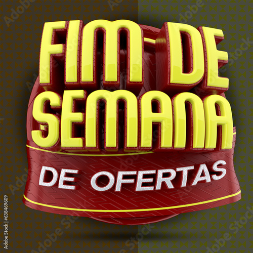 selo 3d ''fim de semana de ofertas''